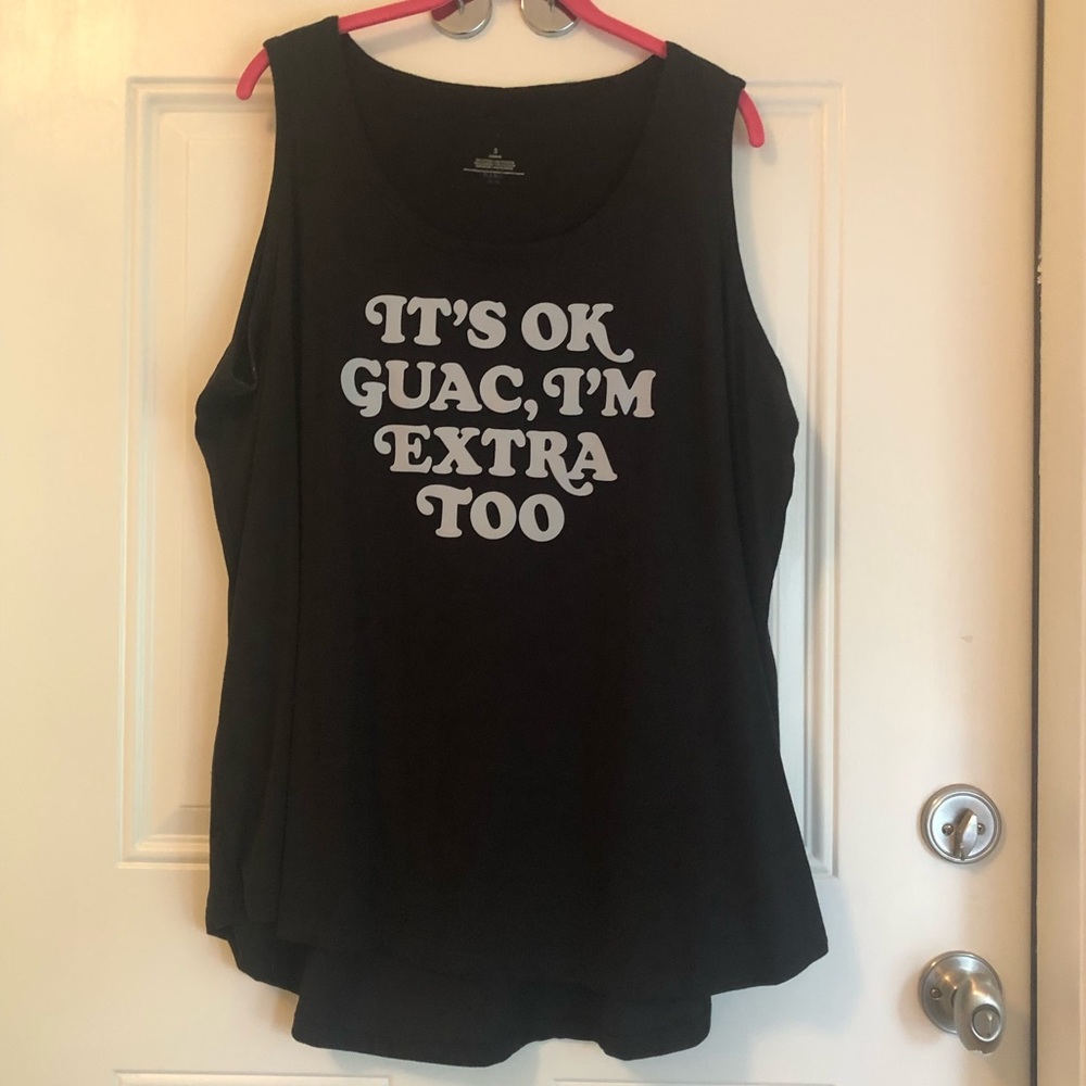 Torrid “It’s Okay Guac” Sleeveless Black Tee Plus